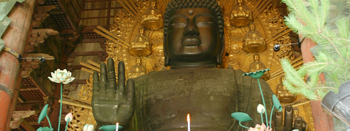 めっきが施された、東大寺の大仏